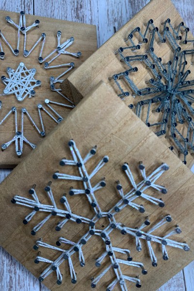 5 free snowflake string art templates